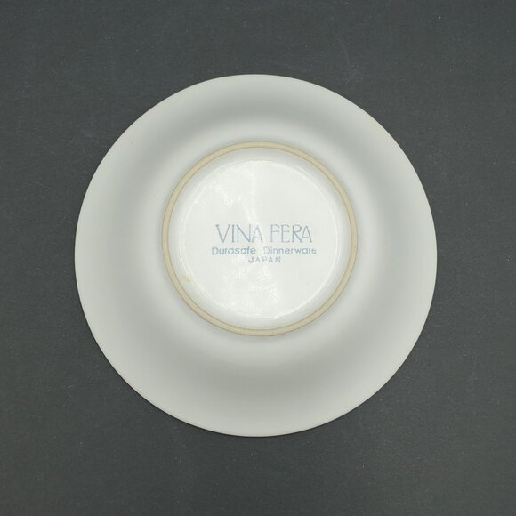 Vina Fera Cereal Bowl Vina Fera Radiance Fruit Dessert Bowl White Bowl Blue Edge - Picture 3 of 9
